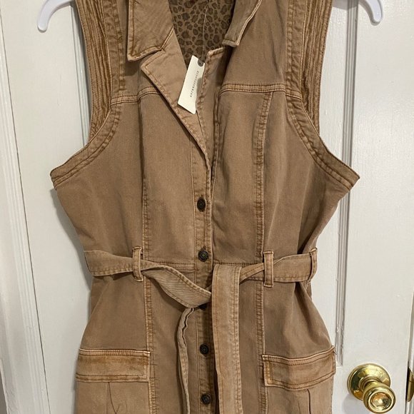 Jean Dress with Waist Tie - Picture 1 of 6